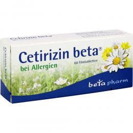 Ein aktuelles Angebot für Cetirizin beta 60 St Filmtabletten Innere Anwendung - jetzt kaufen, Marke betapharm Arzneimittel GmbH.