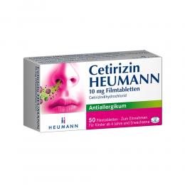 Ein aktuelles Angebot für Cetirizin Heumann 10mg Filmtabletten 50 St Filmtabletten Innere Anwendung - jetzt kaufen, Marke HEUMANN PHARMA GmbH & Co. Generica KG.