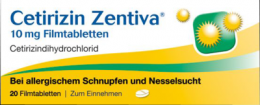 CETIRIZIN Zentiva 10 mg Filmtabletten 20 St