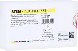 Ein aktuelles Angebot für CLEARTEST Atem-Alkoholtest 5 St Test  - jetzt kaufen, Marke Diaprax GmbH.