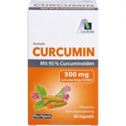 CURCUMIN 500 mg 95% Curcuminoide+Piperin Kapseln 90 St.
