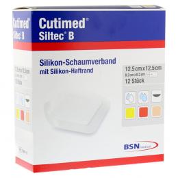 CUTIMED Siltec B Schaumverb.12,5x12,5 cm m.Haftr. 12 St Kompressen