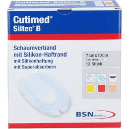 CUTIMED Siltec B Schaumverb.7x10 cm oval 12 St.