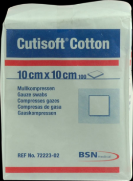CUTISOFT Cotton Kompr.10x10 cm unsteril 100 St