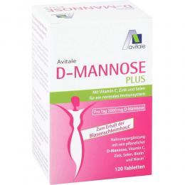 Ein aktuelles Angebot für D-MANNOSE PLUS 2000 mg Tabl.m.Vit.u.Mineralstof. 120 St Tabletten Blasen- & Harnwegsinfektion - jetzt kaufen, Marke Avitale GmbH.