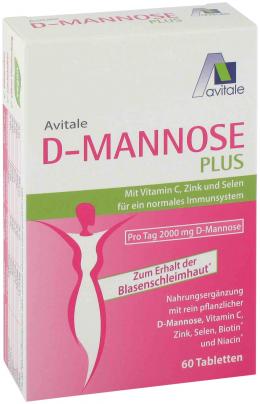 Ein aktuelles Angebot für D-MANNOSE PLUS 2000 mg Tabl.m.Vit.u.Mineralstof. 60 St Tabletten Blasen- & Harnwegsinfektion - jetzt kaufen, Marke Avitale GmbH.