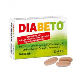 Ein aktuelles Angebot für DIABETO Kapseln 60 St Kapseln Nahrungsergänzung für Diabetiker - jetzt kaufen, Marke Quiris Healthcare GmbH & Co. KG.