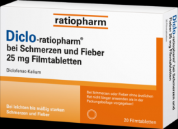 DICLO-RATIOPHARM bei Schmerzen u.Fieber 25 mg FTA 20 St