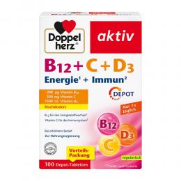 Ein aktuelles Angebot für DOPPELHERZ B12+C+D3 Depot aktiv Tabletten 100 St Tabletten Multivitamine & Mineralstoffe - jetzt kaufen, Marke Queisser Pharma GmbH & Co. KG.