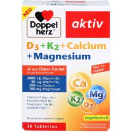 DOPPELHERZ D3+K2+Calcium+Magnesium Tabletten 30 St.