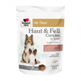 DOPPELHERZ für Tiere Haut&Fell Compl.Chews f.Hunde 30 St Kautabletten