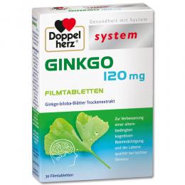 DOPPELHERZ Ginkgo 120 mg system Filmtabletten 30 St Filmtabletten