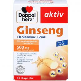 DOPPELHERZ Ginseng 250+B-Vitamine+Zink Kapseln 30 St.