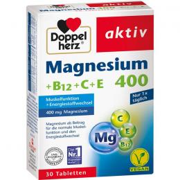 DOPPELHERZ Magnesium 400+B12+C+E Tabletten 30 St.