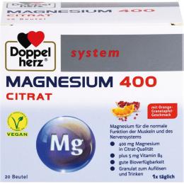 DOPPELHERZ Magnesium 400 Citrat system Granulat 20 St.