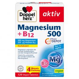 DOPPELHERZ Magnesium 500+B12 2-Phasen Depot Tabl. 120 St Tabletten