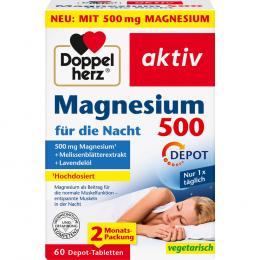 DOPPELHERZ Magnesium 500 für die Nacht Tabletten 60 St Tabletten