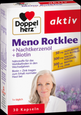 DOPPELHERZ Meno Rotklee+Nachtkerzenl+Biotin Kaps. 34,4 g