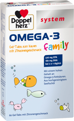 DOPPELHERZ Omega-3 Gel-Tabs family system 90 g