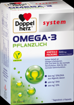 DOPPELHERZ Omega-3 pflanzlich system Kapseln 120 St