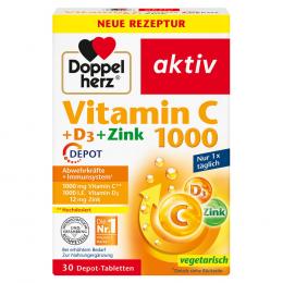 DOPPELHERZ Vitamin C 1000+D3+Zink Depot Tabletten 30 St Tabletten