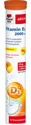 DOPPELHERZ Vitamin D3 2000 I.E. Brausetabletten 15 St