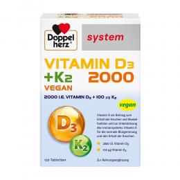 DOPPELHERZ Vitamin D3 2000+K2 system Tabletten 120 St Tabletten