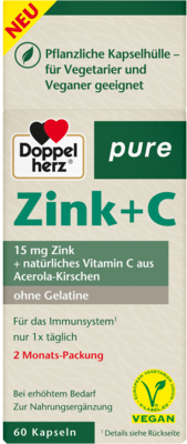 DOPPELHERZ Zink+C pure Kapseln 60 St