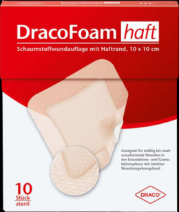 DRACOFOAM Haft Schaumstoff Wundaufl.10x10 cm 10 St