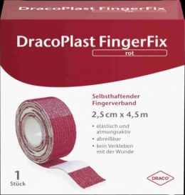 DRACOPLAST FingerFix 2,5 cmx4,5 m m.Wundk.rot 1 St