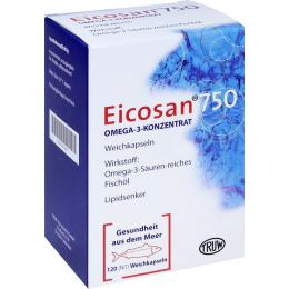 Ein aktuelles Angebot für Eicosan 750 Omega-3-Konzentrat 120 St Weichkapseln Herzstärkung - jetzt kaufen, Marke Med Pharma Service GmbH.