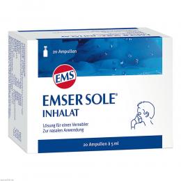 Ein aktuelles Angebot für EMSER Sole Inhalat Lösung für Vernebler 20 St Lösung für einen Vernebler Einreiben & Inhalieren - jetzt kaufen, Marke Sidroga Gesellschaft für Gesundheitsprodukte mbH.