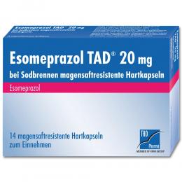 Esomeprazol TAD 20 mg bei Sodbrennen 14 St Magensaftresistente Hartkapseln