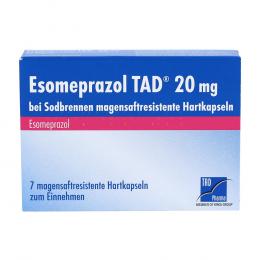 Esomeprazol TAD 20 mg bei Sodbrennen 7 St Magensaftresistente Hartkapseln