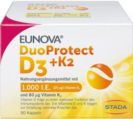 EUNOVA DuoProtect D3+K2 1000 I.E. 2 X 90 St Kapseln