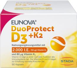 Ein aktuelles Angebot für EUNOVA DuoProtect D3+K2 2.000 I.E. 2 X 90 St Kapseln Vitaminpräparate - jetzt kaufen, Marke Stada Consumer Health Deutschland Gmbh.