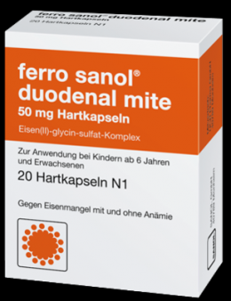 FERRO SANOL duodenal mite 50 mg magensaftr.Hartk. 20 St