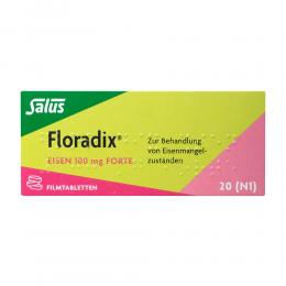 Ein aktuelles Angebot für Floradix Eisen 100mg forte 20 St Filmtabletten Mineralstoffe - jetzt kaufen, Marke SALUS Pharma GmbH.