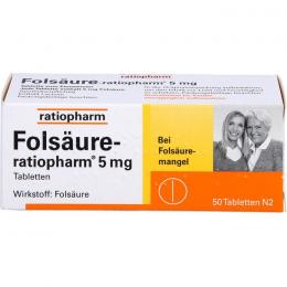 FOLSÄURE-RATIOPHARM 5 mg Tabletten 50 St.