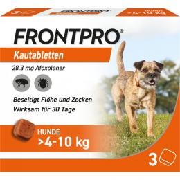 FRONTPRO 28 mg Kautabletten f.Hunde >4-10 kg 3 St Kautabletten