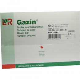 GAZIN Tupfer pflaum.steril 2+3 Schutzr.o.RK 125 St Tupfer