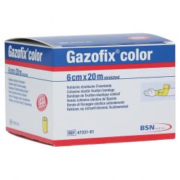 GAZOFIX color Fixierbinde kohäsiv 6 cmx20 m gelb 1 St Binden