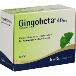Ein aktuelles Angebot für GINGOBETA 40 mg Filmtabletten 120 St Filmtabletten Gedächtnis & Konzentration - jetzt kaufen, Marke betapharm Arzneimittel GmbH.