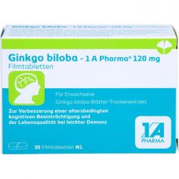 GINKGO BILOBA-1A Pharma 120 mg Filmtabletten 30 St.