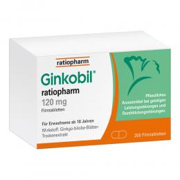 Ginkobil® ratiopharm 120mg mit Ginkgo biloba 200 St Filmtabletten