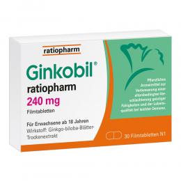 Ginkobil® ratiopharm 240mg mit Ginkgo biloba 30 St Filmtabletten