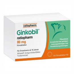Ginkobil® ratiopharm 80mg mit Ginkgo biloba 120 St Filmtabletten