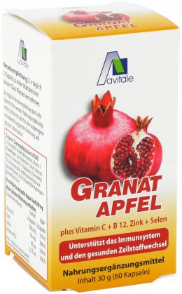 GRANATAPFEL 500 mg plus Vitamin C + B12 + Zink + Selen 60 St Kapseln