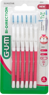 GUM Bi-Direction Interdentalb.1,2 mm pink 6 St