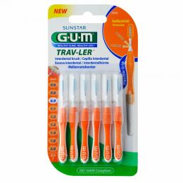GUM TRAV-LER 0,9mm Kerze orange Intendent.+6Kappen 6 St Zahnbürste